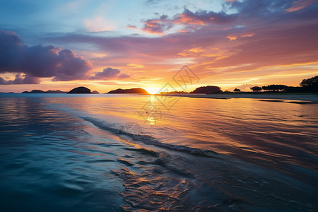 日落的海滩图片