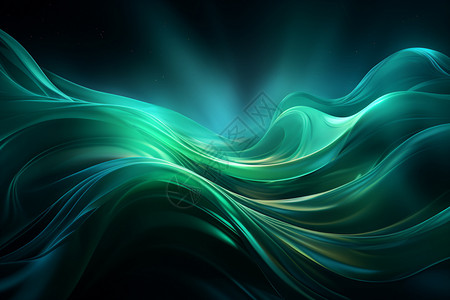 绿波浩淼的绿色波浪壁纸设计图片