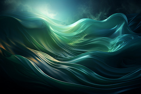 梦幻海洋中的绿色波浪图片
