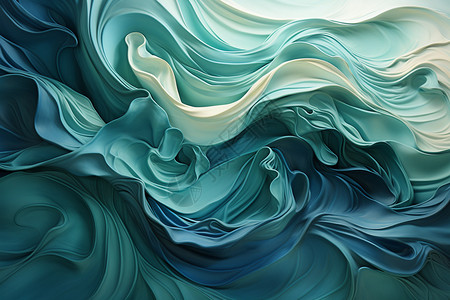 流动的绿色波浪壁纸图片