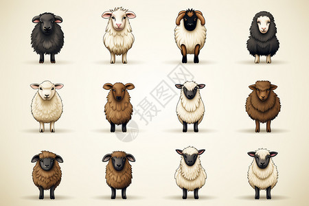 列队的绵羊背景图片