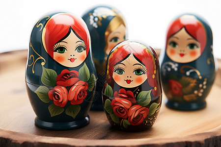 俄罗斯传统母子娃娃背景