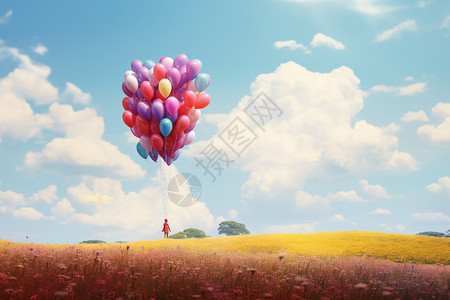 彩色气球的背景图片