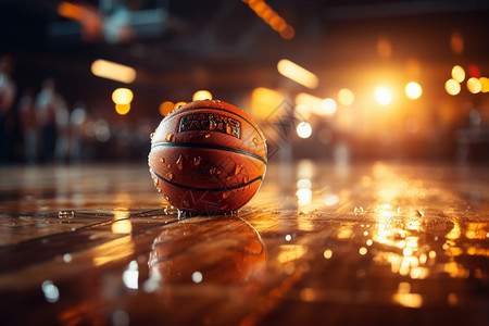 地面的篮球背景图片