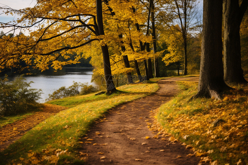 秋日的公园风景图片