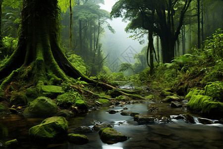 神秘的绿色世界背景图片