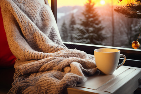 冬日清晨温暖的背景图片