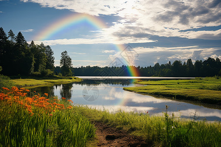 野外彩虹美丽自然风光图片