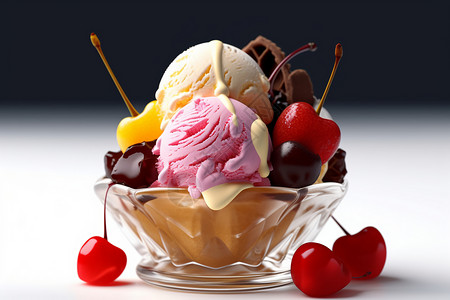 杯装冰淇淋甜品水果冰淇淋背景