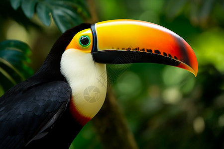 热带雨林的巨嘴鸟图片