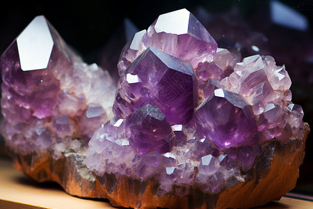 闪耀的紫色矿石背景图片