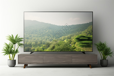 绿色电视文本框豪华的客厅液晶电视背景