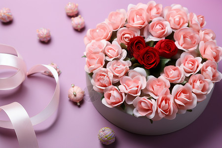 情人节精致的鲜花礼盒图片