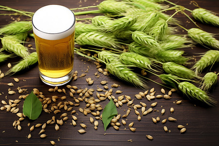 传统大麦发酵的啤酒图片