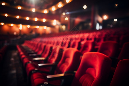 现代剧场中的红色座椅背景