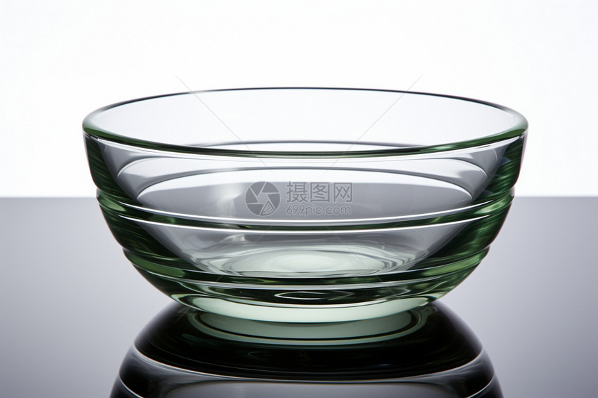 简约的透明玻璃碗图片