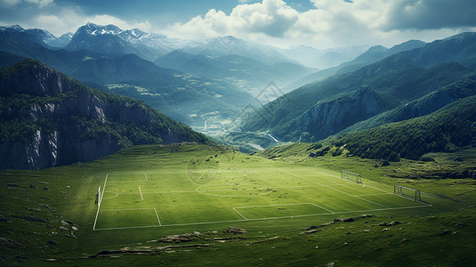 山顶景色山顶的大型足球场设计图片