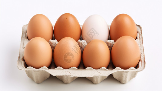 新鲜的鸡蛋食用鸡蛋盒高清图片