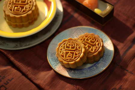 中秋节美食背景图片