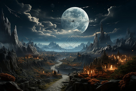 月光奇幻背景图片