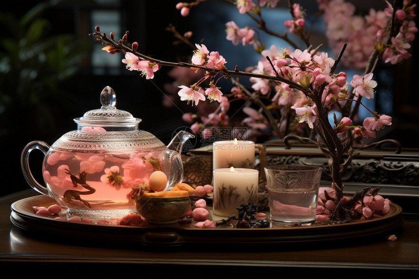 茶壶中的花图片