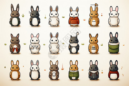 兔子聚集背景图片
