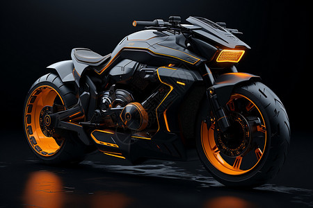 科技感十足的未来摩托车背景图片