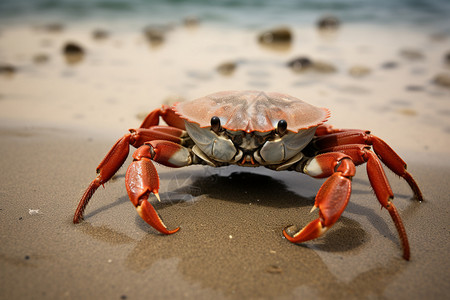 沙滩上的螃蟹背景图片