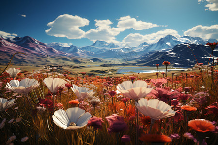 山野的小花背景图片