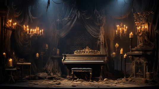 钢琴舞台西方魔术舞台设计图片