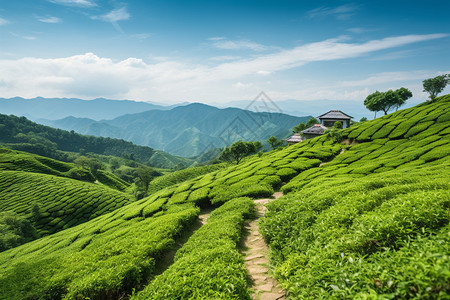 山庄别墅绿茶山庄背景