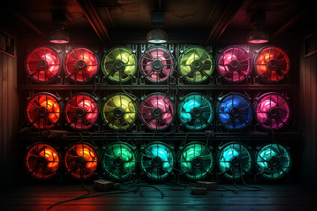 五彩斑斓的电脑风扇图片