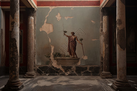 古神话神话人物壁画背景