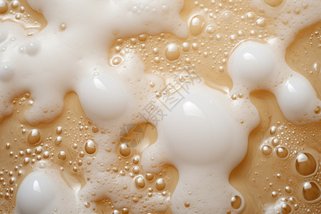 牛奶泡沫啤酒的气泡和泡沫设计图片