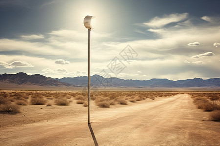 路边的太阳能灯柱背景图片