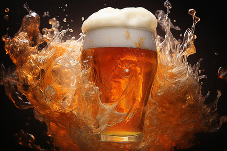 飞溅的食用啤酒背景图片