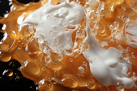 牛奶泡沫液体中的泡沫设计图片