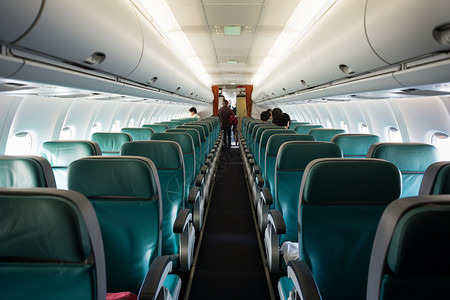 飞机室内的座椅背景图片