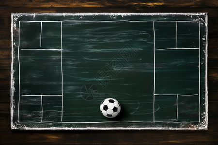 黑板上的足球图案背景图片