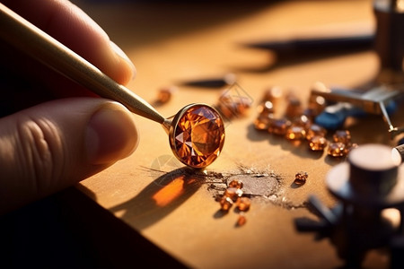 珠宝制作素材制作首饰的工匠背景