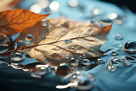 水面上的叶子背景图片
