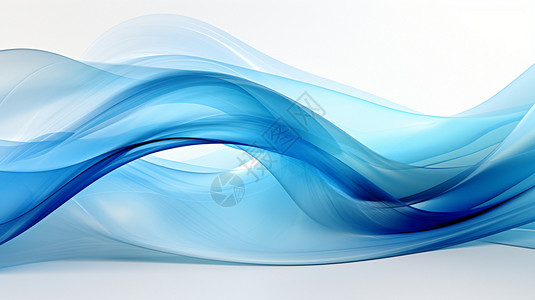 蓝色线条波浪抽象的蓝色线条插画