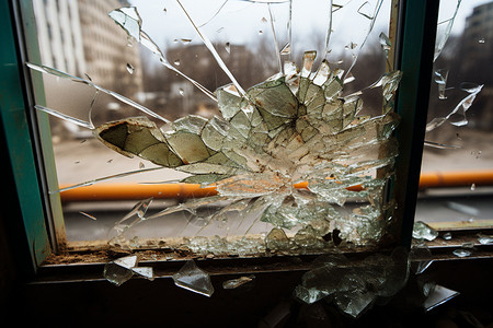碎玻璃窗窗户粉碎的玻璃背景