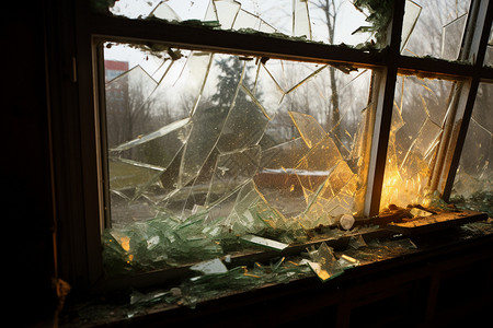 碎玻璃窗窗户破碎的玻璃背景
