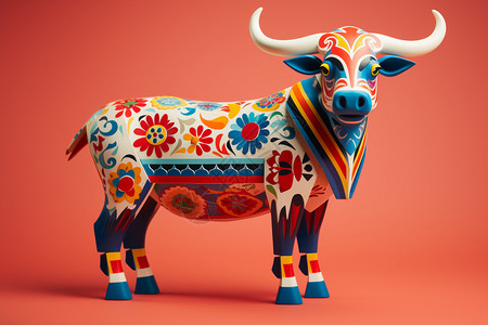 传统的牛年吉祥物背景图片