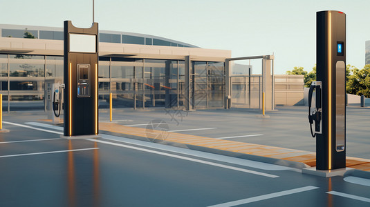 自动识别的停车场入口高清图片