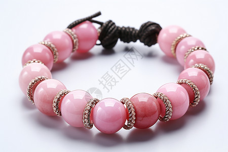 粉色珠子手镯高清图片