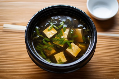 一碗海带豆腐汤背景
