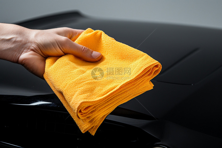 汽车清洁的毛巾图片
