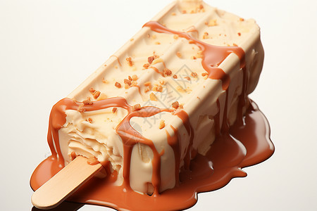 融化的雪糕巧克力冰淇淋背景
